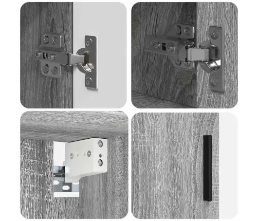 Vannas Istabas Mēbeļu Komplekts 4 Pcs Pelēka Sonomas Ozola Vidaxl