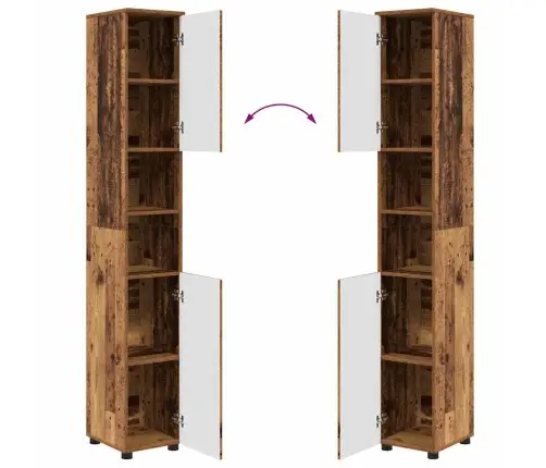 Vonios Baldų Rinkinys 4 Pcs Sena Mediena Apdirbta Mediena