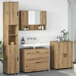 Vannas Istabas Mēbeļu Komplekts Ar Durvīm 4 Pcs Amatnieku Ozola Vidaxl