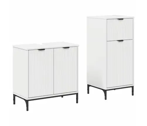 Vannas Istabas Mēbeļu Komplekts 2 Pcs Balts 39.5 X 36 X 88 Cm Vidaxl