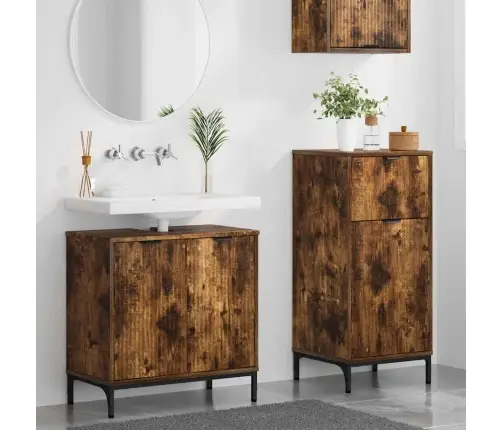 Vannas Istabas Mēbeļu Komplekts 2 Pcs Dūmakaina Ozolkoka Vidaxl