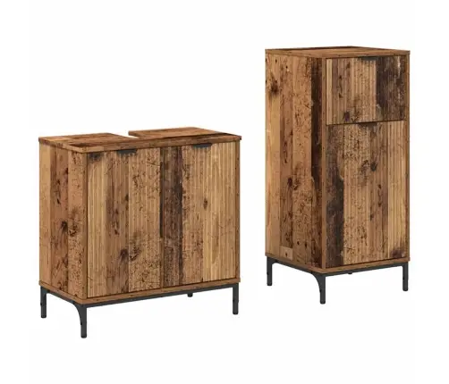 Vannas Istabas Mēbeļu Komplekts Ar Atvilktni 2 Pcs Vecs Koks Vidaxl