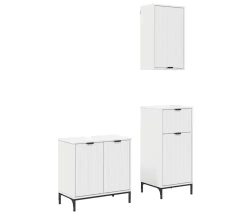 Vannas Istabas Mēbeļu Komplekts 3 Pcs Balts 39.5 X 36 X 88 Cm Vidaxl