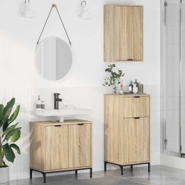 Vannitoa Mööbleset Sahtliga 3 Pcs Sonoma Tamm 39.5 X 36 X 88 Cm