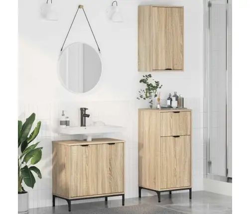 Vannas Istabas Mēbeļu Komplekts Ar Plauktu 3 Pcs Sonomas Ozola Vidaxl