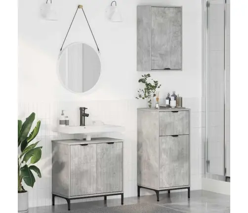 Vannas Istabas Mēbeļu Komplekts Ar Plauktu 3 Pcs Betona Pelēka Vidaxl