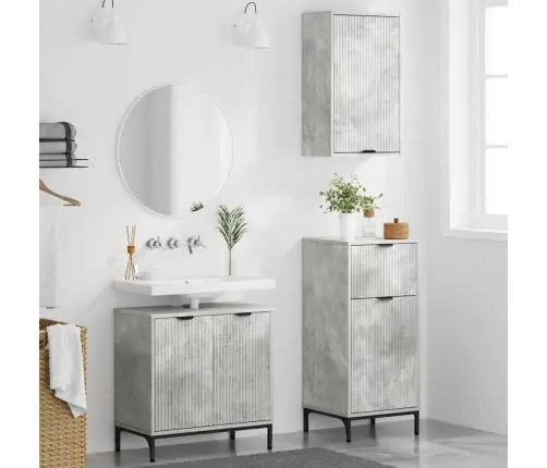 Vannas Istabas Mēbeļu Komplekts Ar Plauktu 3 Pcs Betona Pelēka Vidaxl