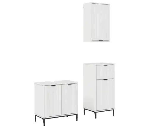 Vannas Istabas Mēbeļu Komplekts Ar Plauktu 3 Pcs Spīdīgi Balta Vidaxl