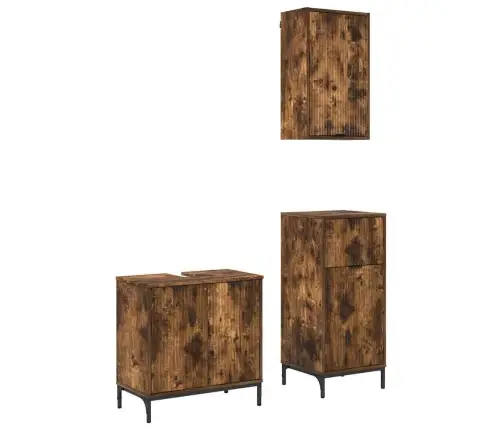 Vannas Istabas Mēbeļu Komplekts 3 Pcs Dūmakaina Ozolkoka Vidaxl Vannas Istabas Mēbeļu Komplekts 3 Pcs Dūmakaina Ozolkoka Vidaxl