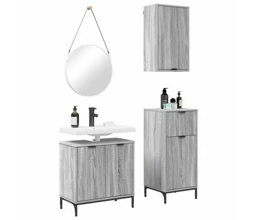 Vannitoa Mööbleset Sahtliga 3 Pcs Hall Sonoma 39.5 X 36 X 88 Cm