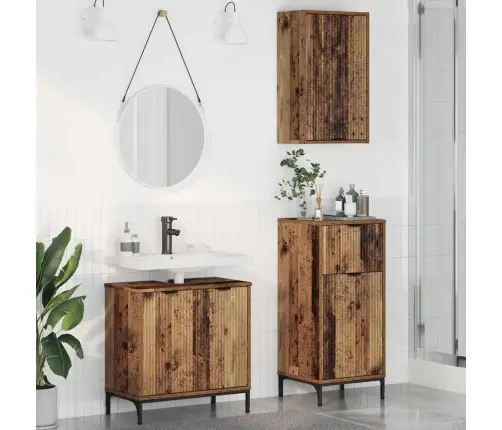 Vannas Istabas Mēbeļu Komplekts Ar Atvilktni 3 Pcs Vecs Koks Vidaxl