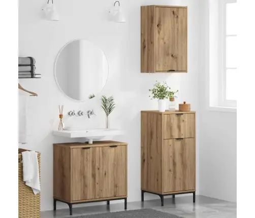 Vonios Baldų Rinkinys Su Stalčių 3 Pcs Amatininkų Ąžuolas