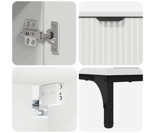 Vannas Istabas Mēbeļu Komplekts Balts Inženierkoks, Metāls Vidaxl