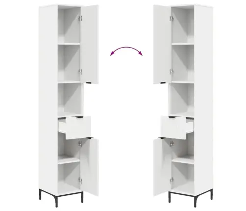 Vannas Istabas Mēbeļu Komplekts Balts Inženierkoks, Metāls Vidaxl