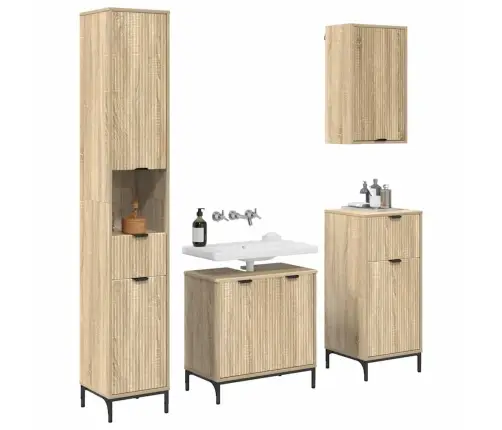 Vonios Baldų Rinkinys Su Stalčių Su Saugykla Sonoma Ąžuolas