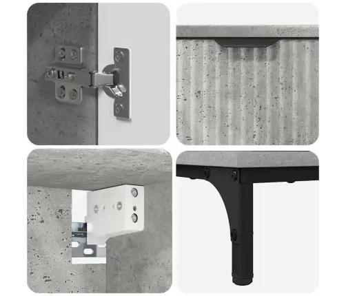 Vannas Istabas Mēbeļu Komplekts Ar Atvilktni Betona Pelēks Vidaxl