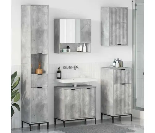 Vannas Istabas Mēbeļu Komplekts Ar Atvilktni Betona Pelēks Vidaxl