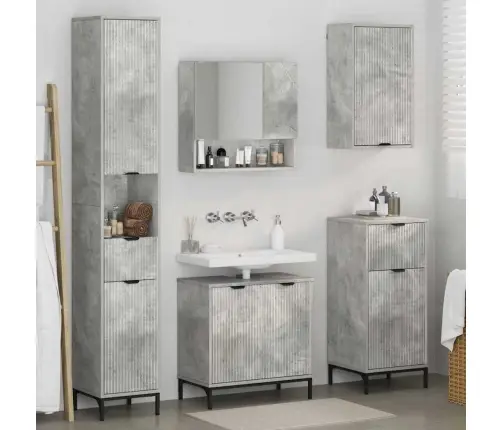 Vannas Istabas Mēbeļu Komplekts Ar Atvilktni Betona Pelēks Vidaxl