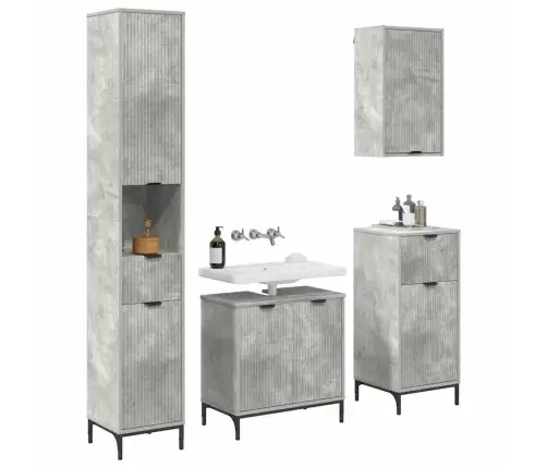 Vannas Istabas Mēbeļu Komplekts Ar Atvilktni Betona Pelēks Vidaxl