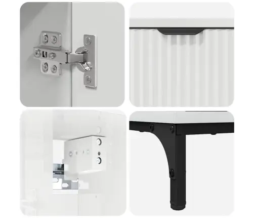 Vannitoa Mööbleset Sahtliga Ladustamisega Kergelt Läikiv Valge