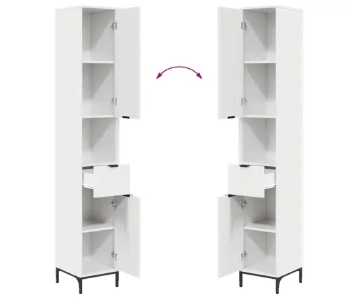 Vannitoa Mööbleset Sahtliga Ladustamisega Kergelt Läikiv Valge