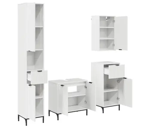 Vannitoa Mööbleset Sahtliga Ladustamisega Kergelt Läikiv Valge