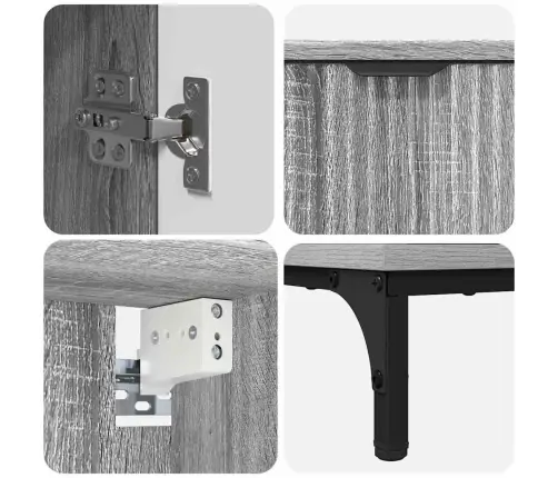 Vannas Istabas Mēbeļu Komplekts Ar Atvilktni Pelēks Sonoma Vidaxl