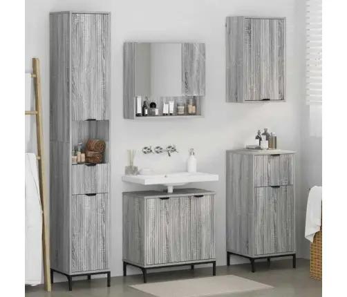 Vannas Istabas Mēbeļu Komplekts Ar Atvilktni Pelēks Sonoma Vidaxl