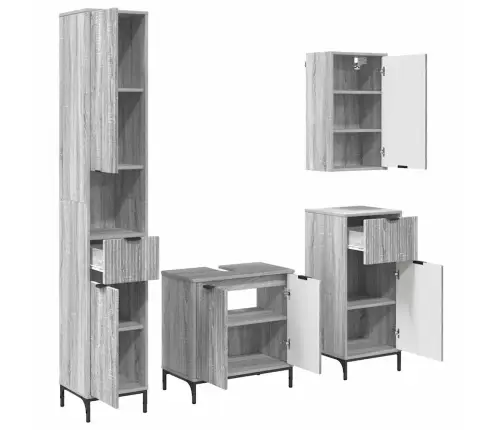 Vannas Istabas Mēbeļu Komplekts Ar Atvilktni Pelēks Sonoma Vidaxl