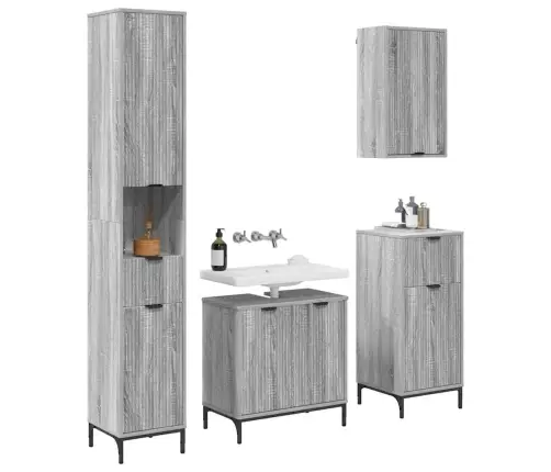 Vannas Istabas Mēbeļu Komplekts Ar Atvilktni Pelēks Sonoma Vidaxl