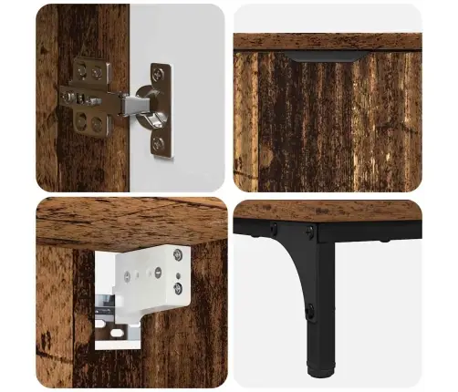 Vannas Istabas Mēbeļu Komplekts Vecs Koks Inženierkoks, Metāls Vidaxl