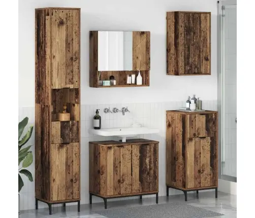 Vannas Istabas Mēbeļu Komplekts Vecs Koks Inženierkoks, Metāls Vidaxl