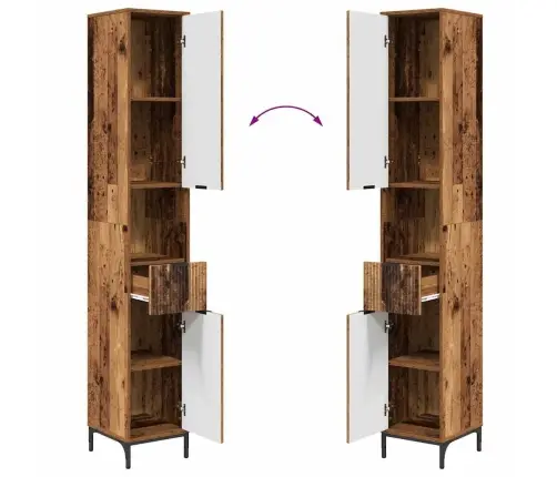 Vannas Istabas Mēbeļu Komplekts Vecs Koks Inženierkoks, Metāls Vidaxl