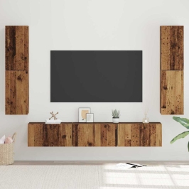 Tv Skapīšu Komplekts 7 Pcs Vecs Koks 60 X 30 X 30 Cm Vidaxl