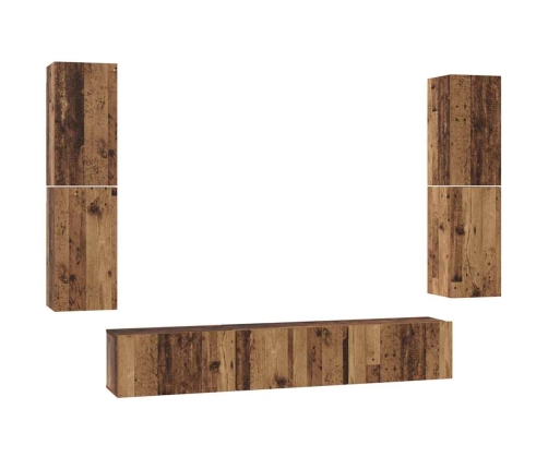 Tv Skapīšu Komplekts 7 Pcs Vecs Koks 80 X 30 X 30.5 Cm Vidaxl