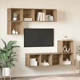 Tv Skapīšu Komplekts 4 Pcs Amatnieku Ozola 37 X 37 X 142.5 Cm Vidaxl
