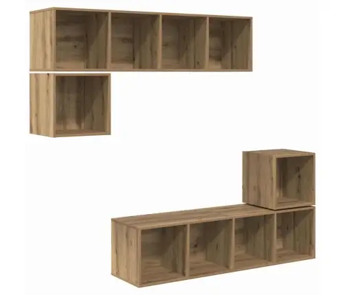 Tv Skapīšu Komplekts 4 Pcs Amatnieku Ozola 37 X 37 X 142.5 Cm Vidaxl