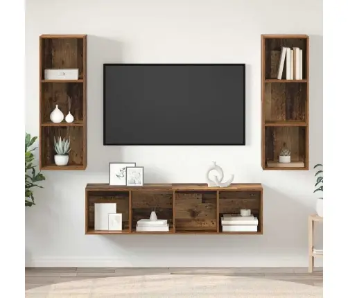 Tv Skapju Komplekts 3 Pcs Vecs Koks 37 X 37 X 142.5 Cm Vidaxl Tv Skapju Komplekts 3 Pcs Vecs Koks 37 X 37 X 142.5 Cm Vidaxl