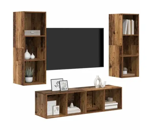 Tv Skapju Komplekts 3 Pcs Vecs Koks 37 X 37 X 142.5 Cm Vidaxl Tv Skapju Komplekts 3 Pcs Vecs Koks 37 X 37 X 142.5 Cm Vidaxl