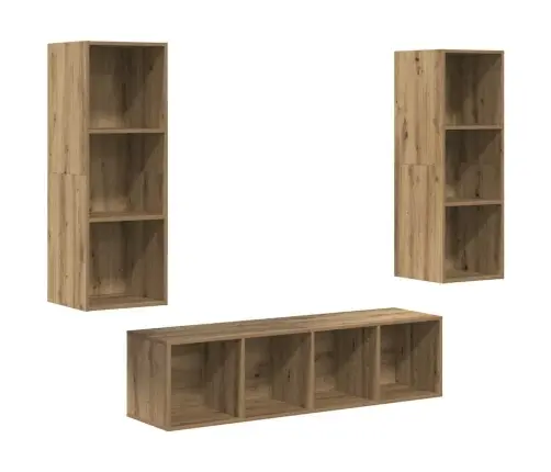 Tv Skapju Komplekts 3 Pcs Amatnieku Ozola 37 X 37 X 142.5 Cm Vidaxl