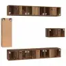 Tv Skapīšu Komplekts 8 Pcs Vecs Koks 30.5 X 30 X 90 Cm Vidaxl