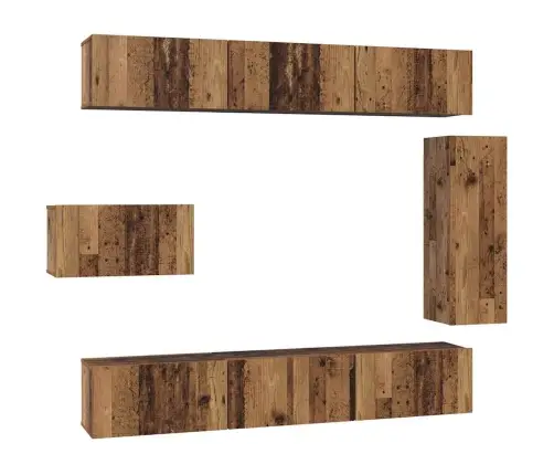 Tv Skapīšu Komplekts 8 Pcs Vecs Koks 30.5 X 30 X 90 Cm Vidaxl
