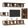 Tv Skapīšu Komplekts 8 Pcs Vecs Koks 30.5 X 30 X 90 Cm Vidaxl
