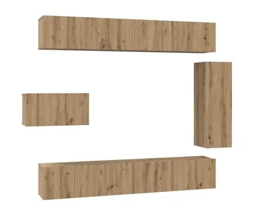 Tv Skapīšu Komplekts 8 Pcs Amatnieku Ozola 30.5 X 30 X 90 Cm Vidaxl
