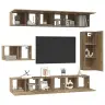 Tv Skapīšu Komplekts 8 Pcs Amatnieku Ozola 30.5 X 30 X 90 Cm Vidaxl