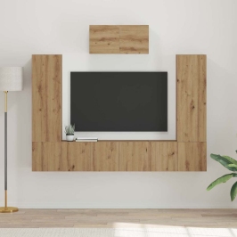 Tv Spintelių Komplektas 7 Pcs Artisano Ąžuolo 180 X 30 X 120 Cm