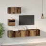 Sienas Tv Skapis Ar Plauktu 4 Pcs Vecs Koks 80 X 30 X 30.5 Cm Vidaxl