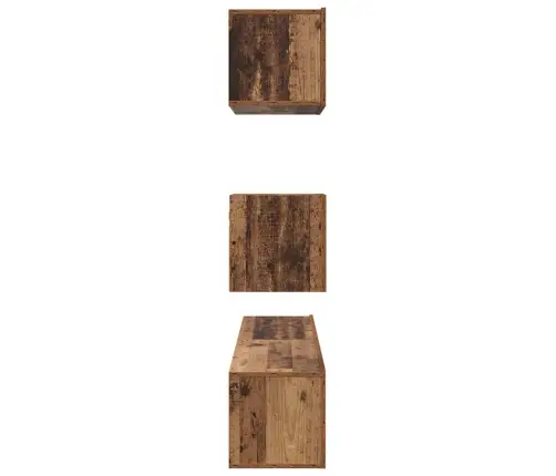 Sienas Tv Skapis Ar Plauktu 4 Pcs Vecs Koks 80 X 30 X 30.5 Cm Vidaxl