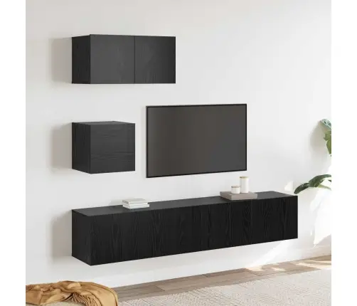 Telerikapi Komplekt 3 Pcs Must Tamm Tehispuit