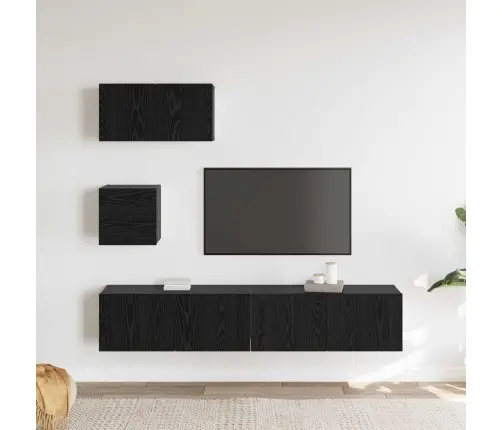 Telerikapi Komplekt 3 Pcs Must Tamm Tehispuit